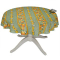 French Provencal tablecloth - Cotton, natural or acrylic-coated - 58" round - Lemon green | Tissus Toselli - Che Cose Belle