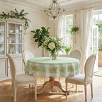 French Provencal tablecloth - Cotton, natural or acrylic-coated - 70" round - Clos des Oliviers green | Label France - Che Cose Belle