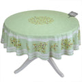 French Provencal tablecloth - Cotton, natural or acrylic-coated - 70" round - Clos des Oliviers green | Label France - Che Cose Belle