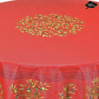 French Provencal tablecloth - Cotton, natural or acrylic-coated - 70" round - Clos des Oliviers red | Label France - Che Cose Belle