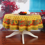 French Provencal tablecloth - Polyester - Stain - resistant - 70" round - Tournesol red | Provence Imports - Che Cose Belle