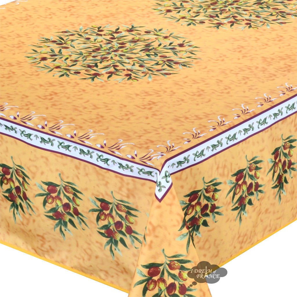 French Provencal tablecloth - Polyester - Stain-resistant - Rectangular - Provence Olivier yellow | Provence Imports - Che Cose Belle