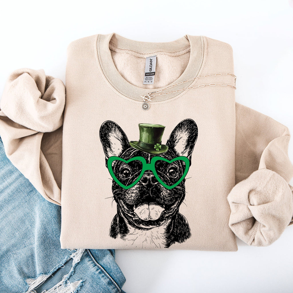 Frenchie, French Bulldog, Adorable Dog, St Patrick's Day, Lucky, Irish Sweatshirt - Che Cose Belle