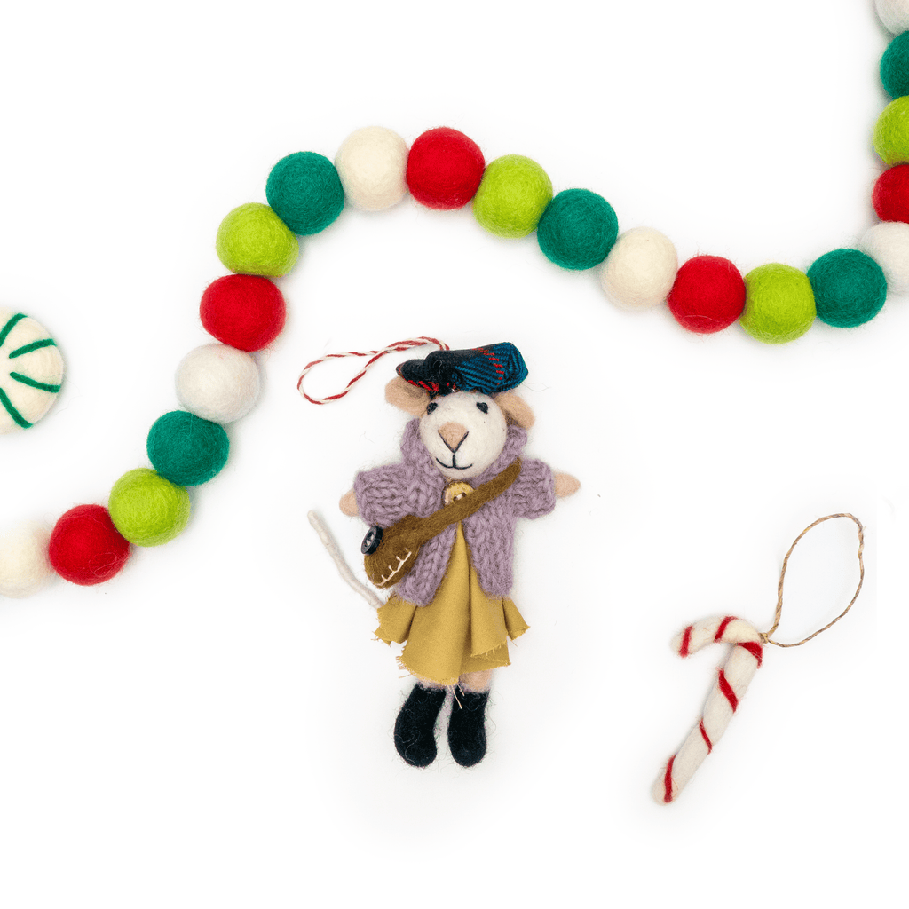 Ginny and Chris Boho Mouse Eco Ornaments - Set of 2