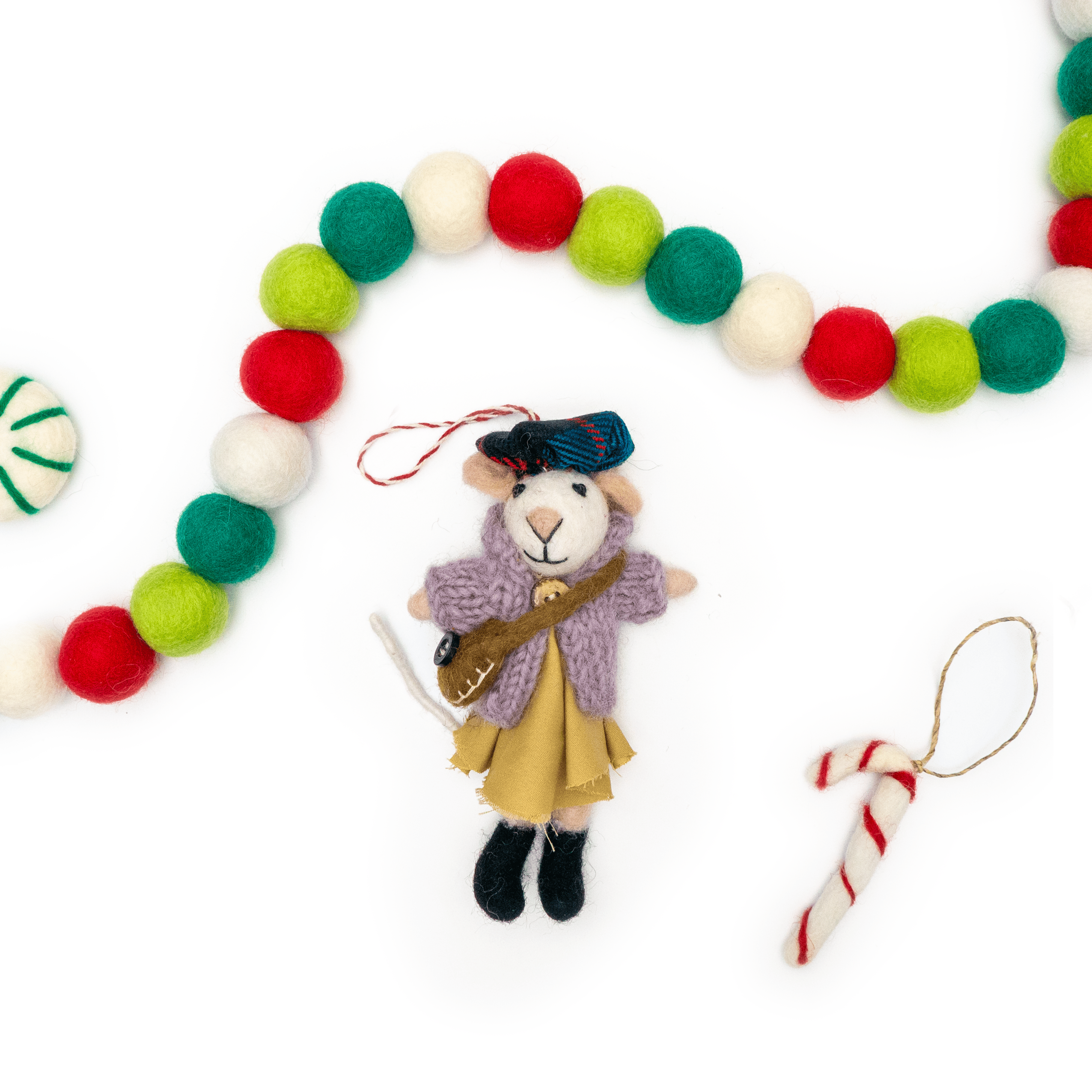 Ginny and Chris Boho Mouse Eco Ornaments - Set of 2