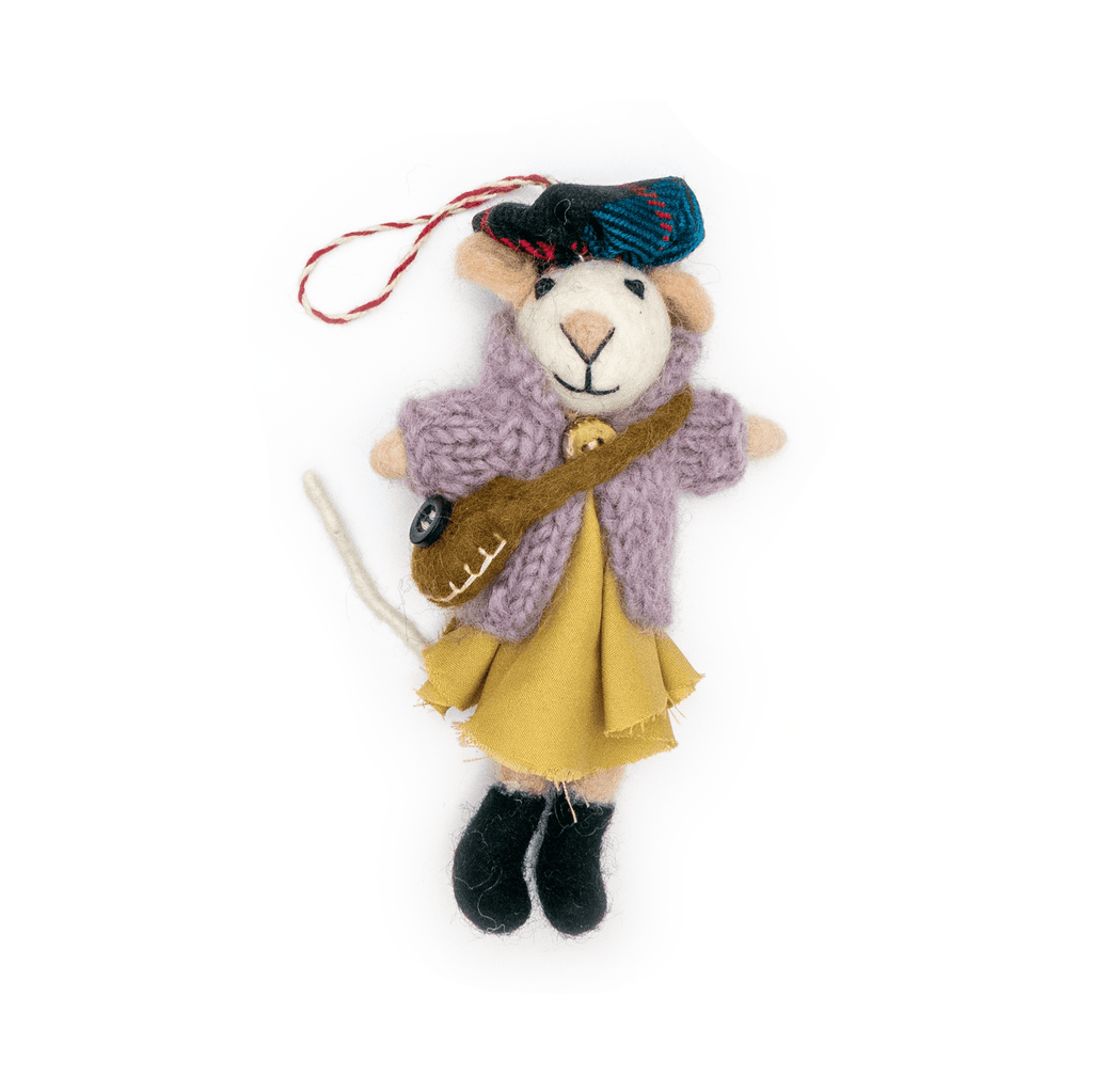 Ginny and Chris Boho Mouse Eco Ornaments - Set of 2
