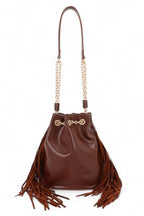 Fringed Accent Boho Bucket Bag - Che Cose Belle