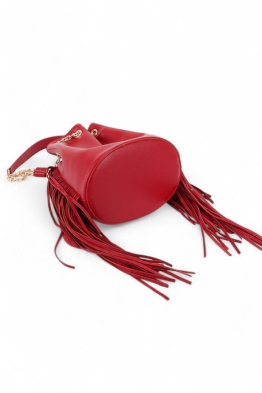 Fringed Accent Boho Bucket Bag - Che Cose Belle
