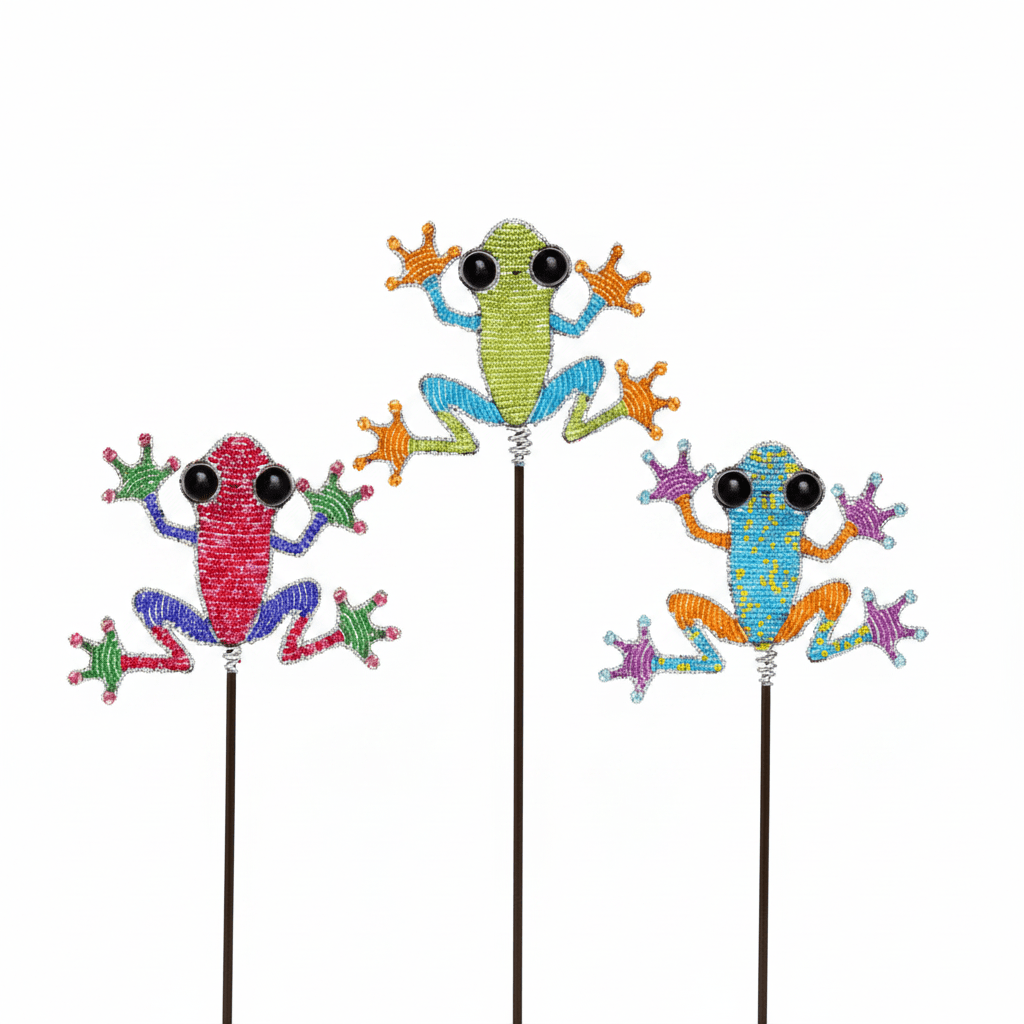Frog Garden Stake, Asst (Set of 3) - Che Cose Belle