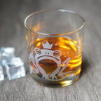Frog Prince Lowball Glass - etched cocktail barware - Che Cose Belle