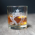 Frog Prince Lowball Glass - etched cocktail barware - Che Cose Belle