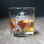 Frog Prince Lowball Glass - etched cocktail barware - Che Cose Belle