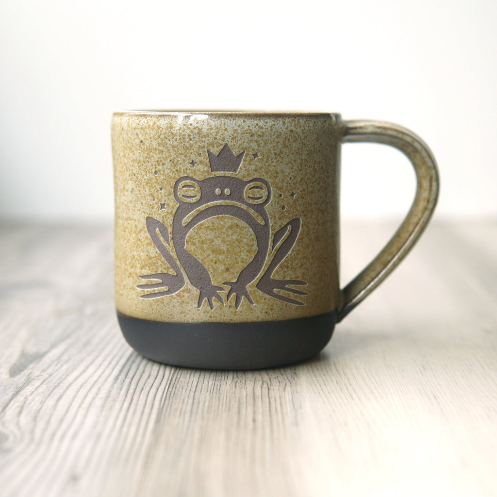 Frog Prince Mug, Farmhouse Style Handmade Pottery - Che Cose Belle
