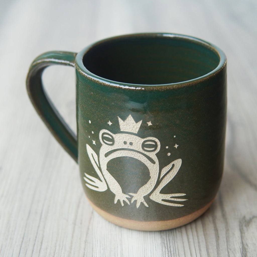 Frog Prince Mug, Farmhouse Style Handmade Pottery - Che Cose Belle