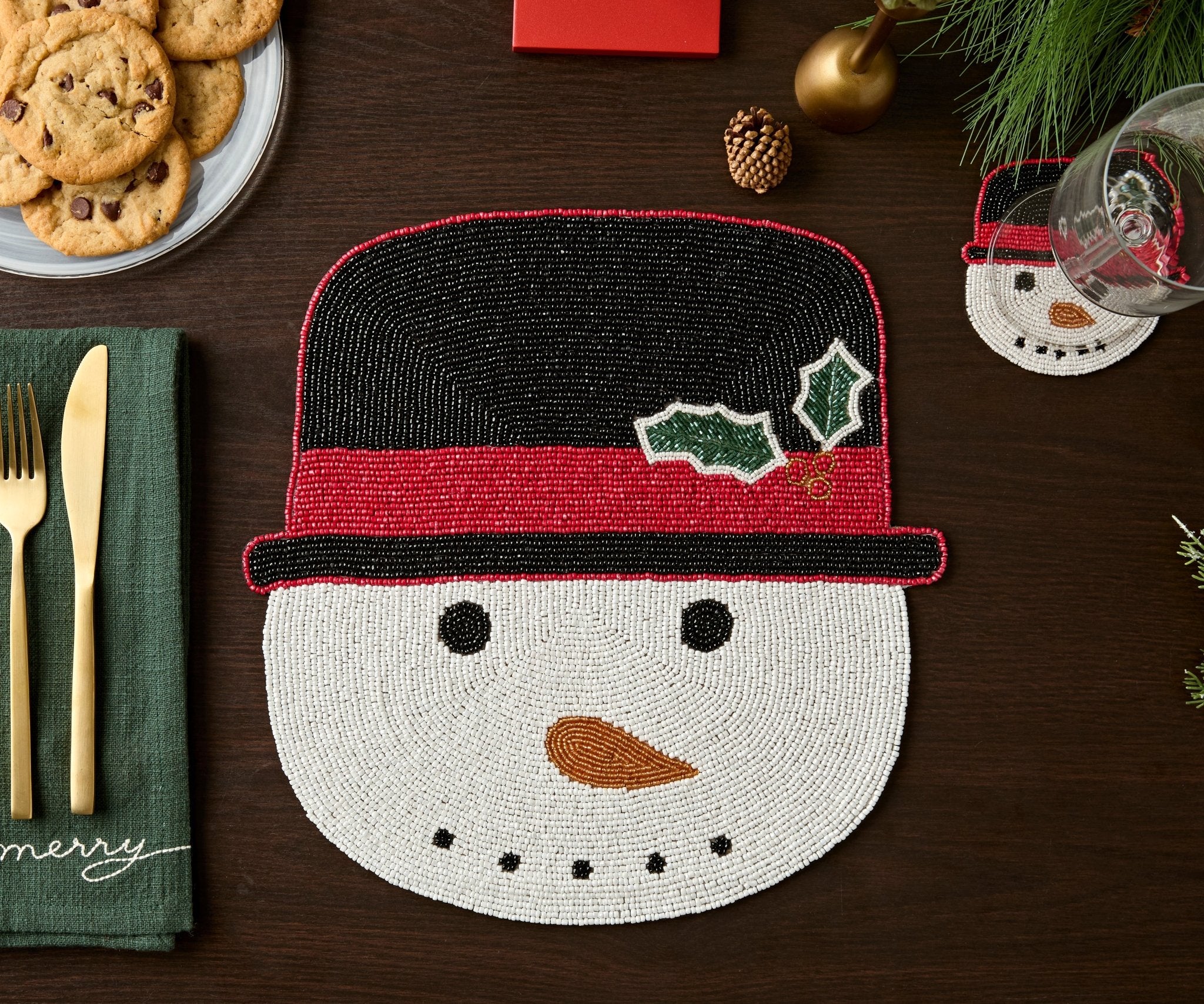 Frosty Snowman Placemat, Christmas Placemat, Snowman Placemat - Che Cose Belle