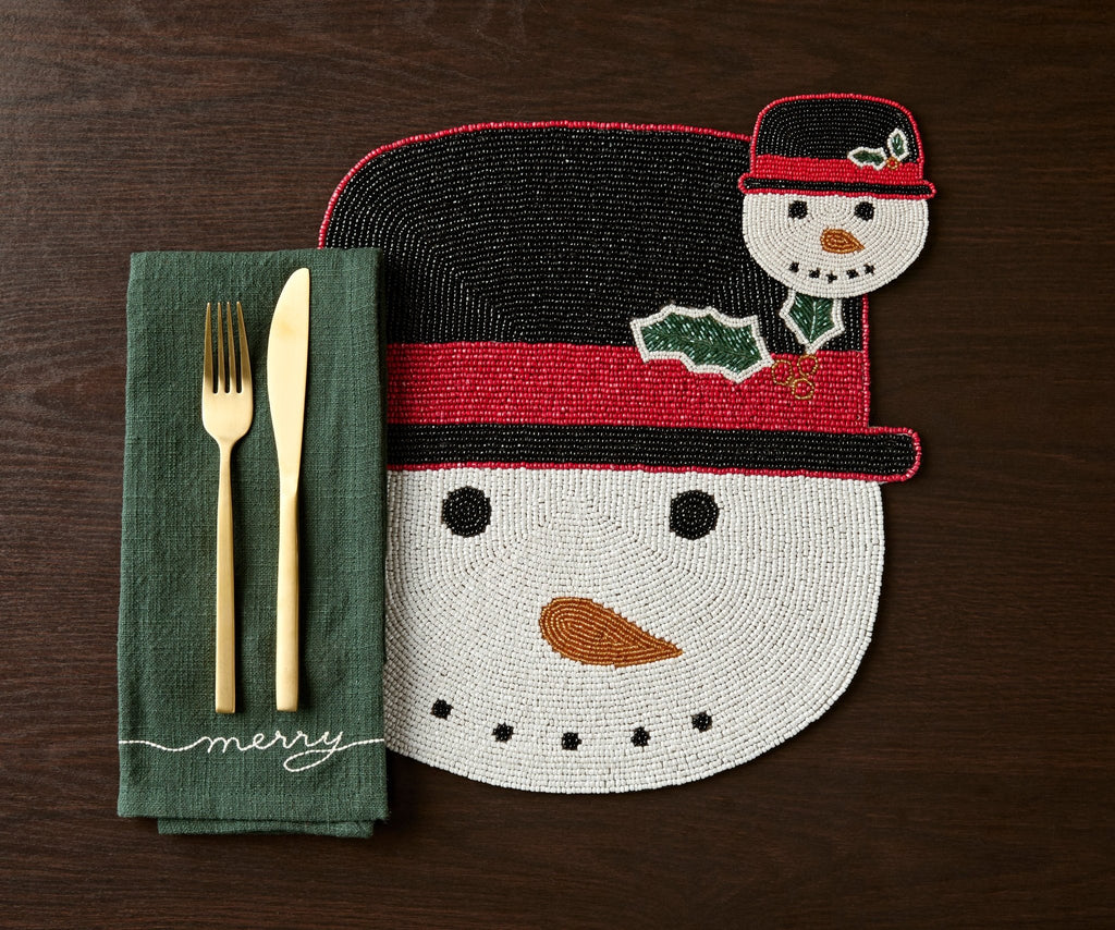 Frosty Snowman Placemat, Christmas Placemat, Snowman Placemat - Che Cose Belle