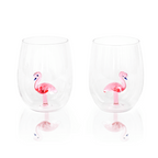 3D Flamingo Stemless Wine Glasses
