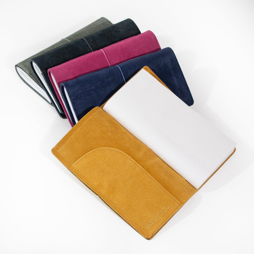 Fuchsia Suede Journal W/ Organic Cotton Paper: Small - Che Cose Belle