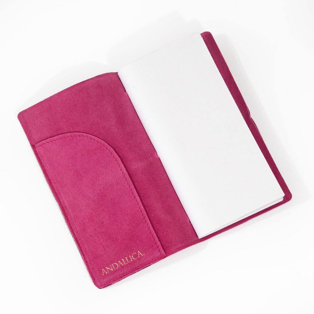 Fuchsia Suede Journal W/ Organic Cotton Paper: Small - Che Cose Belle
