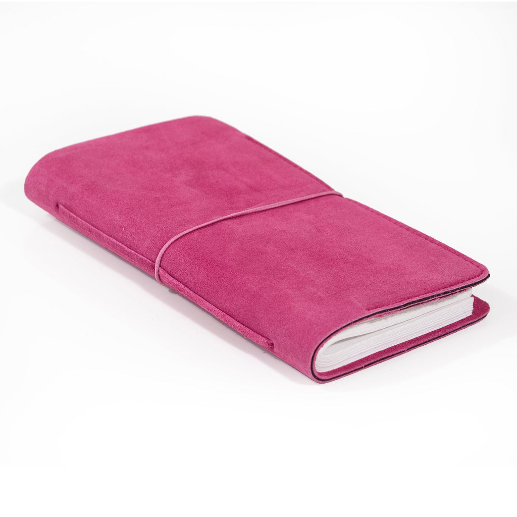 Fuchsia Suede Journal W/ Organic Cotton Paper: Small - Che Cose Belle