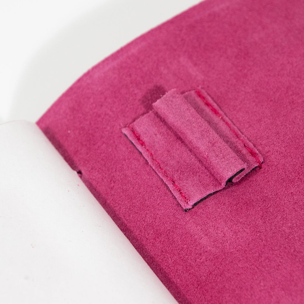 Fuchsia Suede Journal W/ Organic Cotton Paper: Small - Che Cose Belle