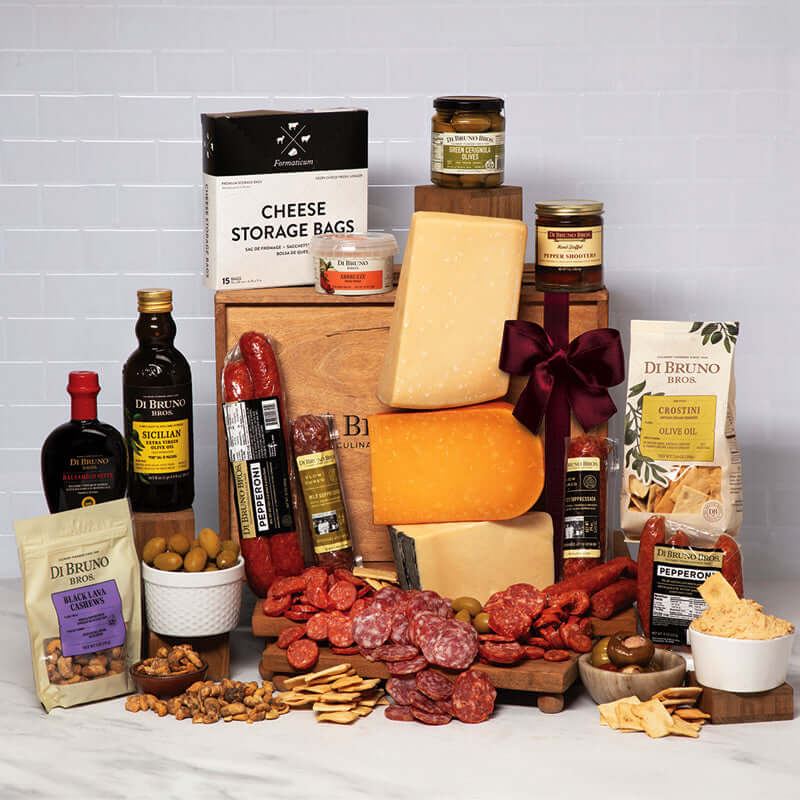 Fuhgettaboutit Cheese & Charcuterie Gourmet Gift Crate - Che Cose Belle