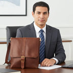 Full Grain Leather Messenger Bag for Men – Crossbody Work & Everyday Shoulder Bag - Che Cose Belle