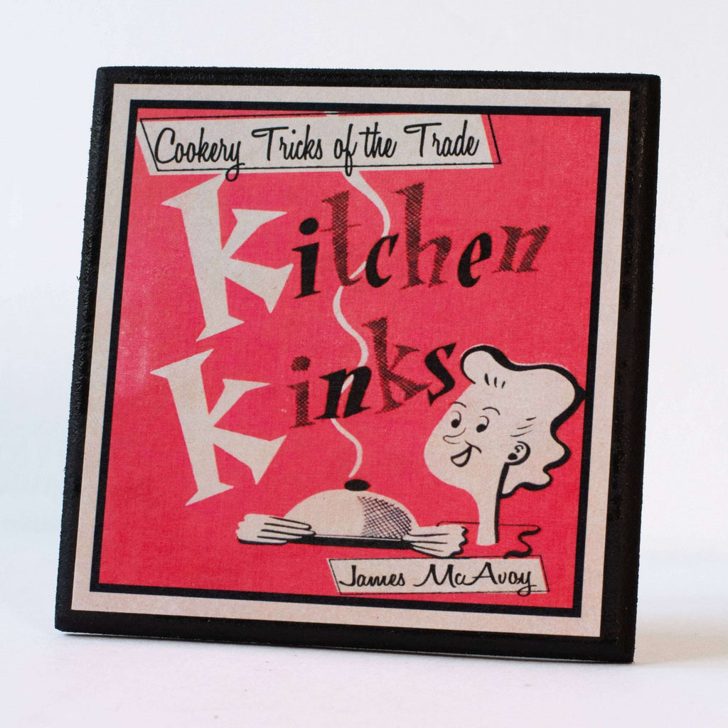 Funny Vintage Cookbook Cover Kitchen Coasters - Che Cose Belle