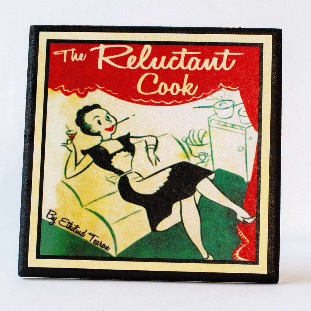 Funny Vintage Cookbook Cover Kitchen Coasters - Che Cose Belle