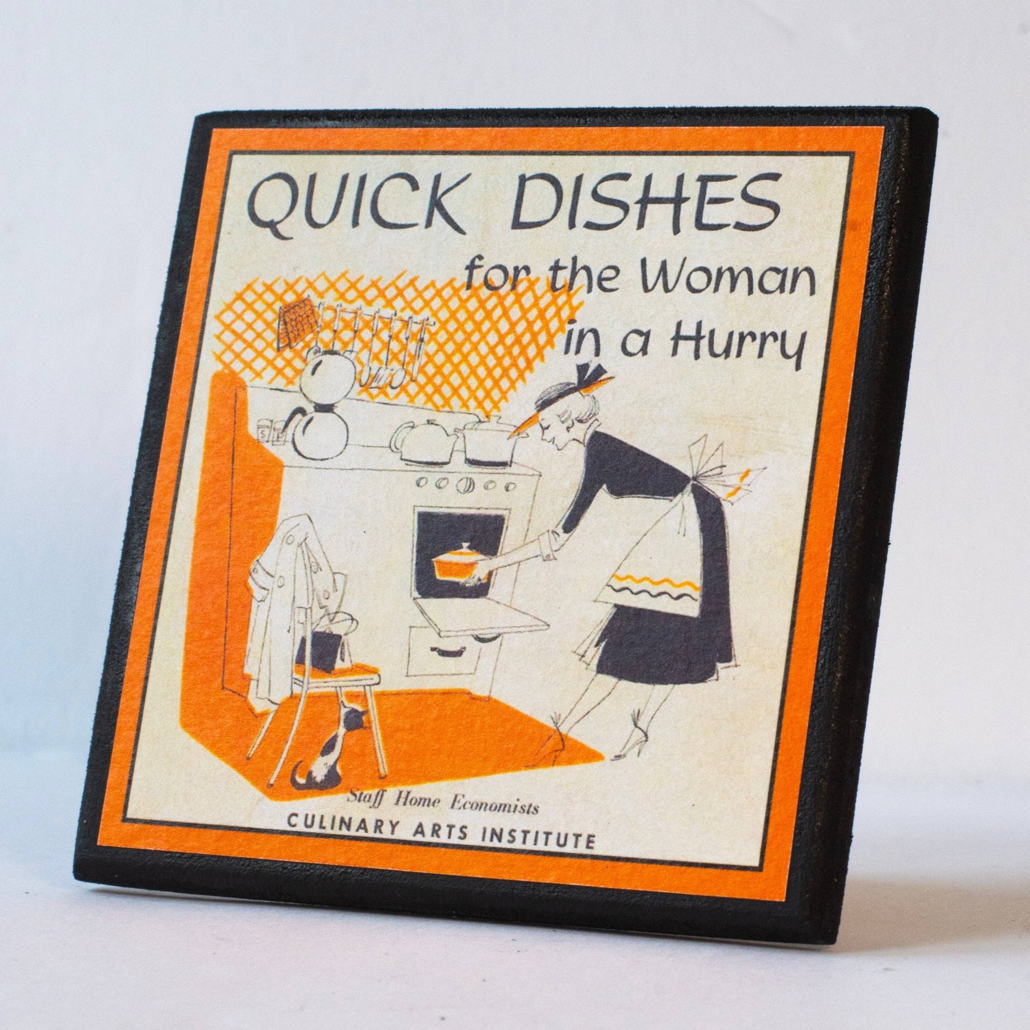 Funny Vintage Cookbook Cover Kitchen Coasters - Che Cose Belle
