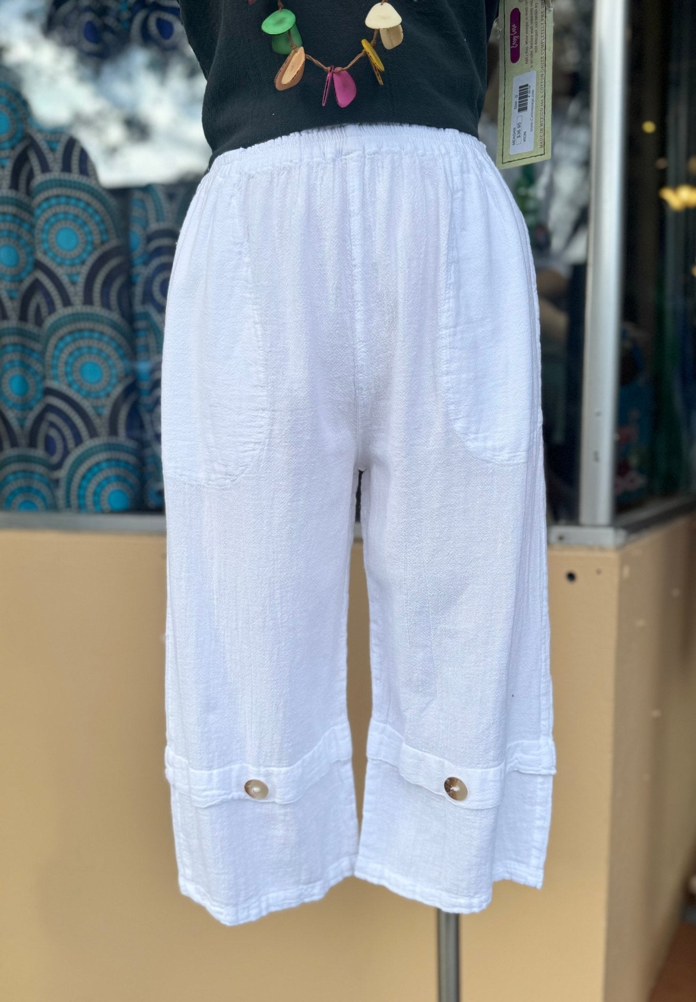 Gail Capri Pant with Pockets! 100% Cotton Gauze - Che Cose Belle