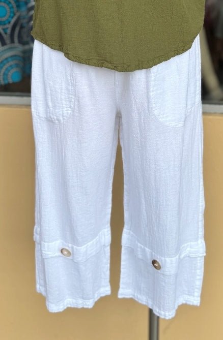 Gail Capri Pant with Pockets! 100% Cotton Gauze - Che Cose Belle