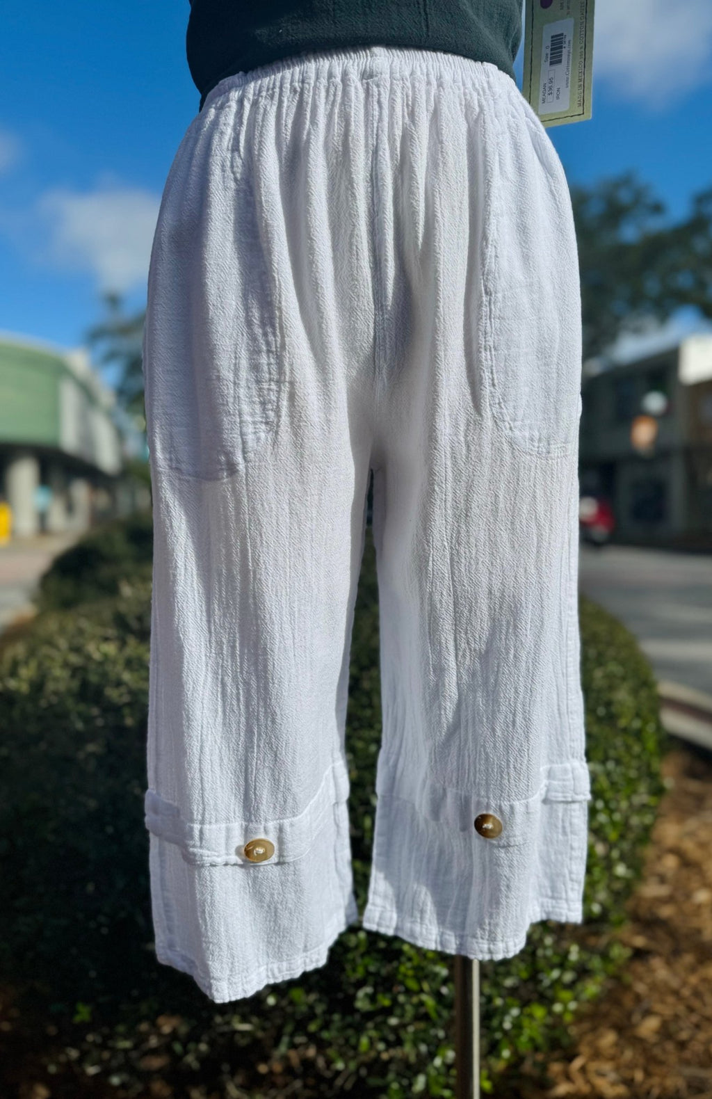 Gail Capri Pant with Pockets! 100% Cotton Gauze - Che Cose Belle