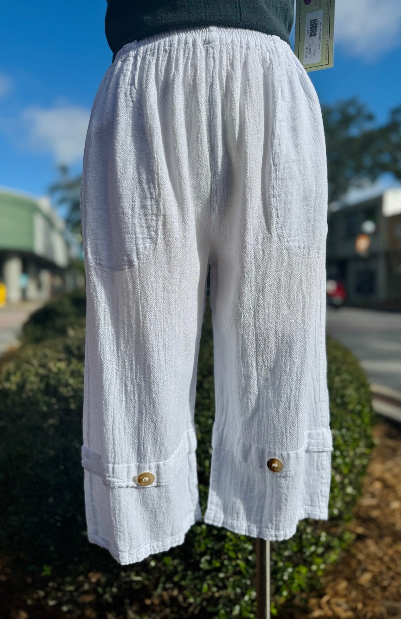 Gail Capri Pant with Pockets! 100% Cotton Gauze - Che Cose Belle