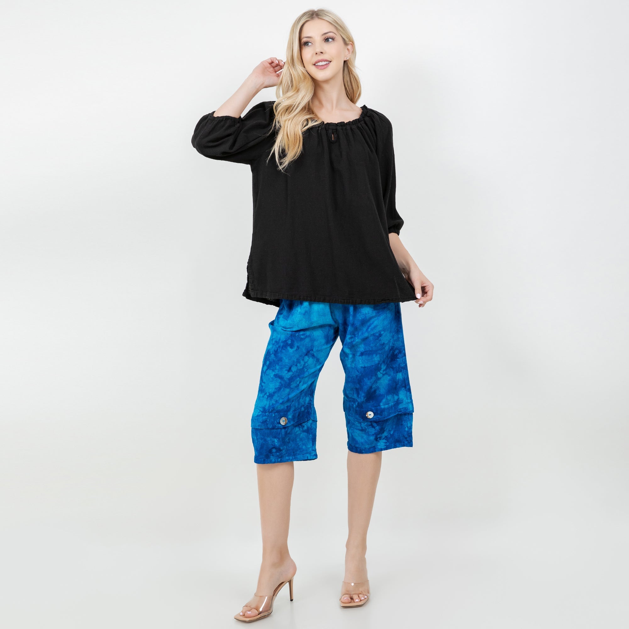 Gail Capri Pant with Pockets! 100% Cotton Gauze - Che Cose Belle