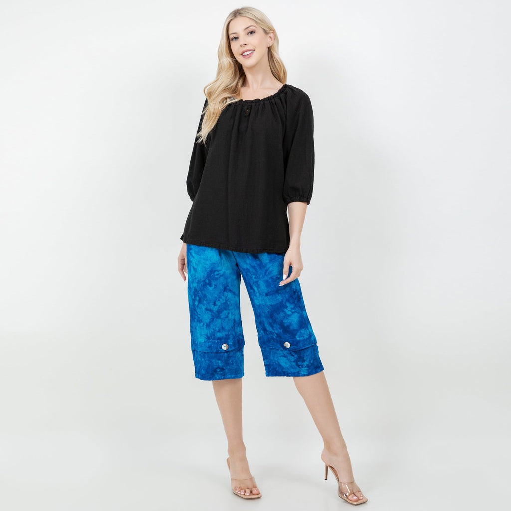 Gail Capri Pant with Pockets! 100% Cotton Gauze - Che Cose Belle