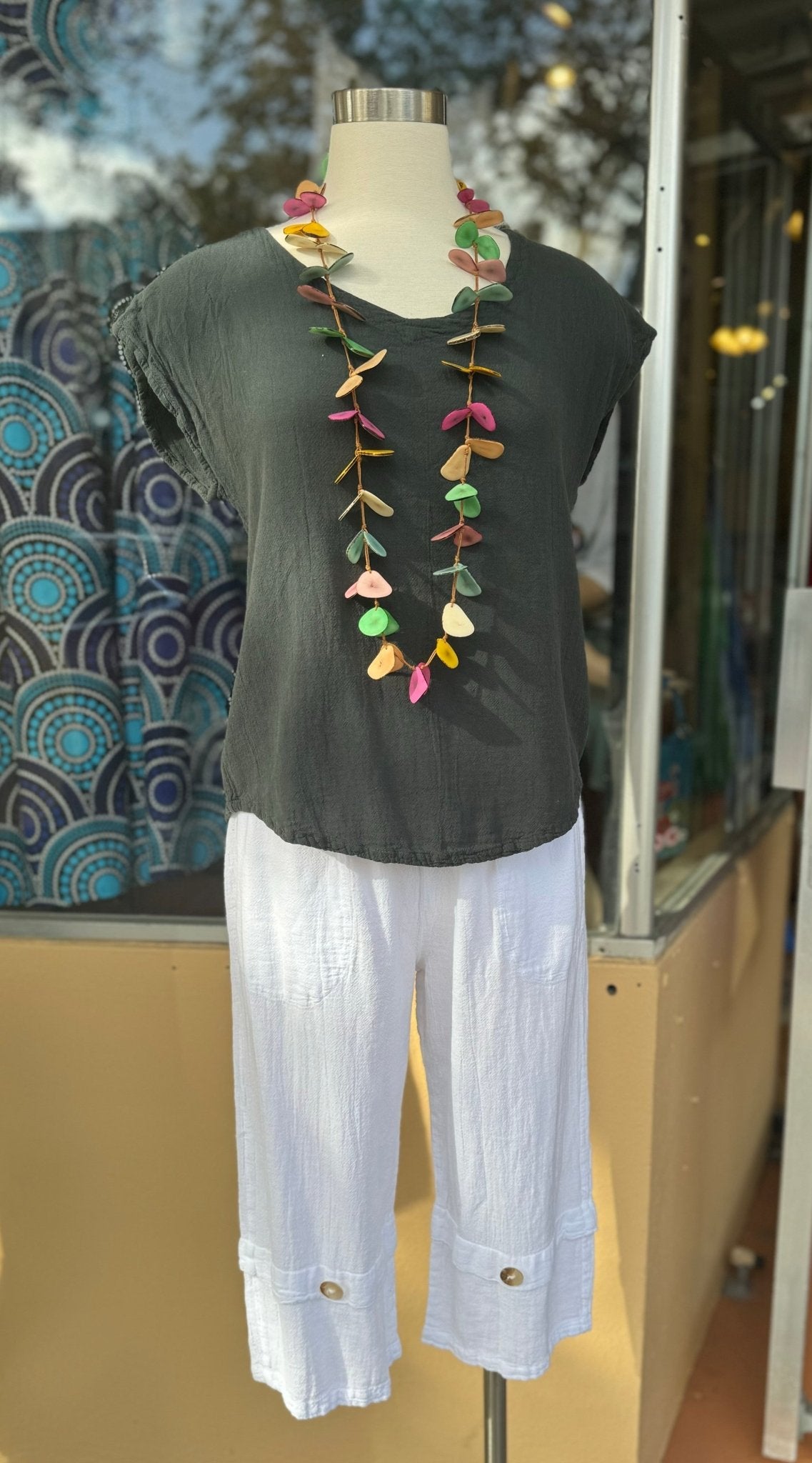 Gail Capri Pant with Pockets! 100% Cotton Gauze - Che Cose Belle