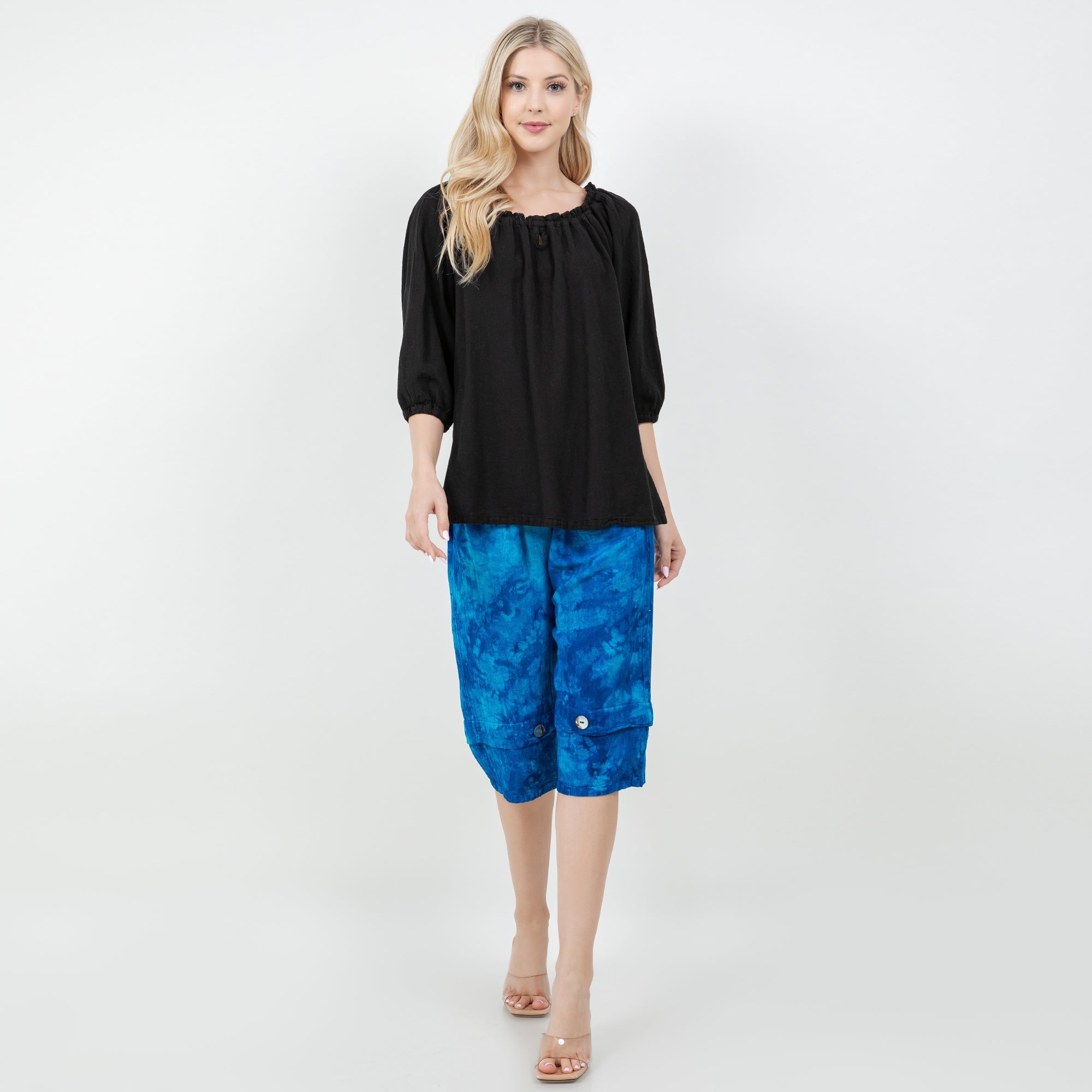 Gail Capri Pant with Pockets! 100% Cotton Gauze - Che Cose Belle