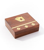 Game Night Box (5 Dice, Playing Cards) - Handcrafted Wood - Che Cose Belle