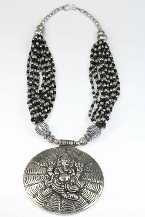 Ganesha Cosmos Handcrafted Spiritual Statement Necklace - Che Cose Belle