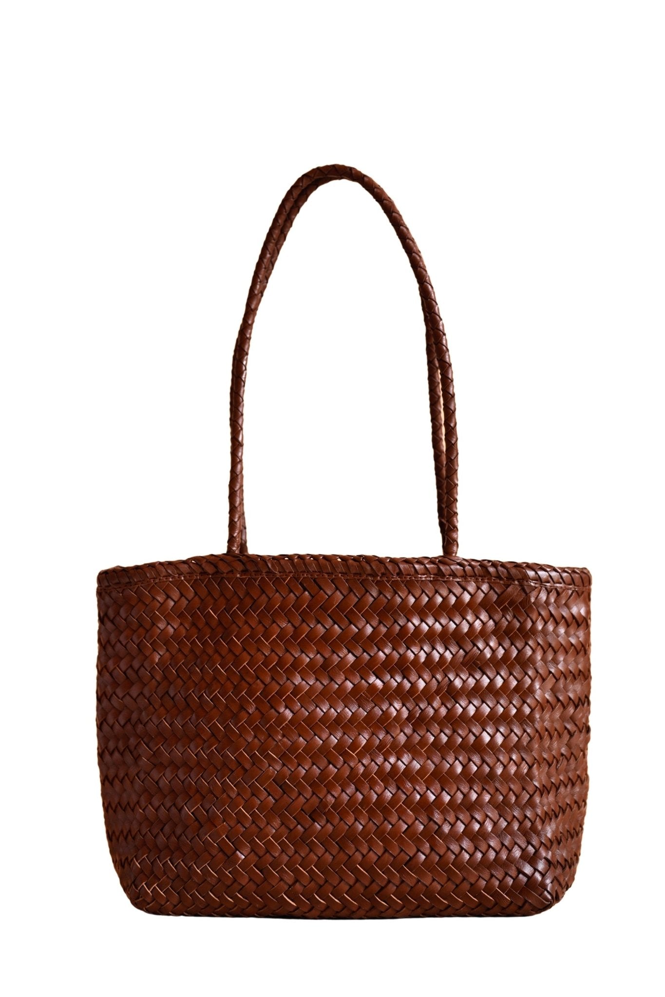 Garcia Artisan Handwoven Leather Tote in Brown - Che Cose Belle