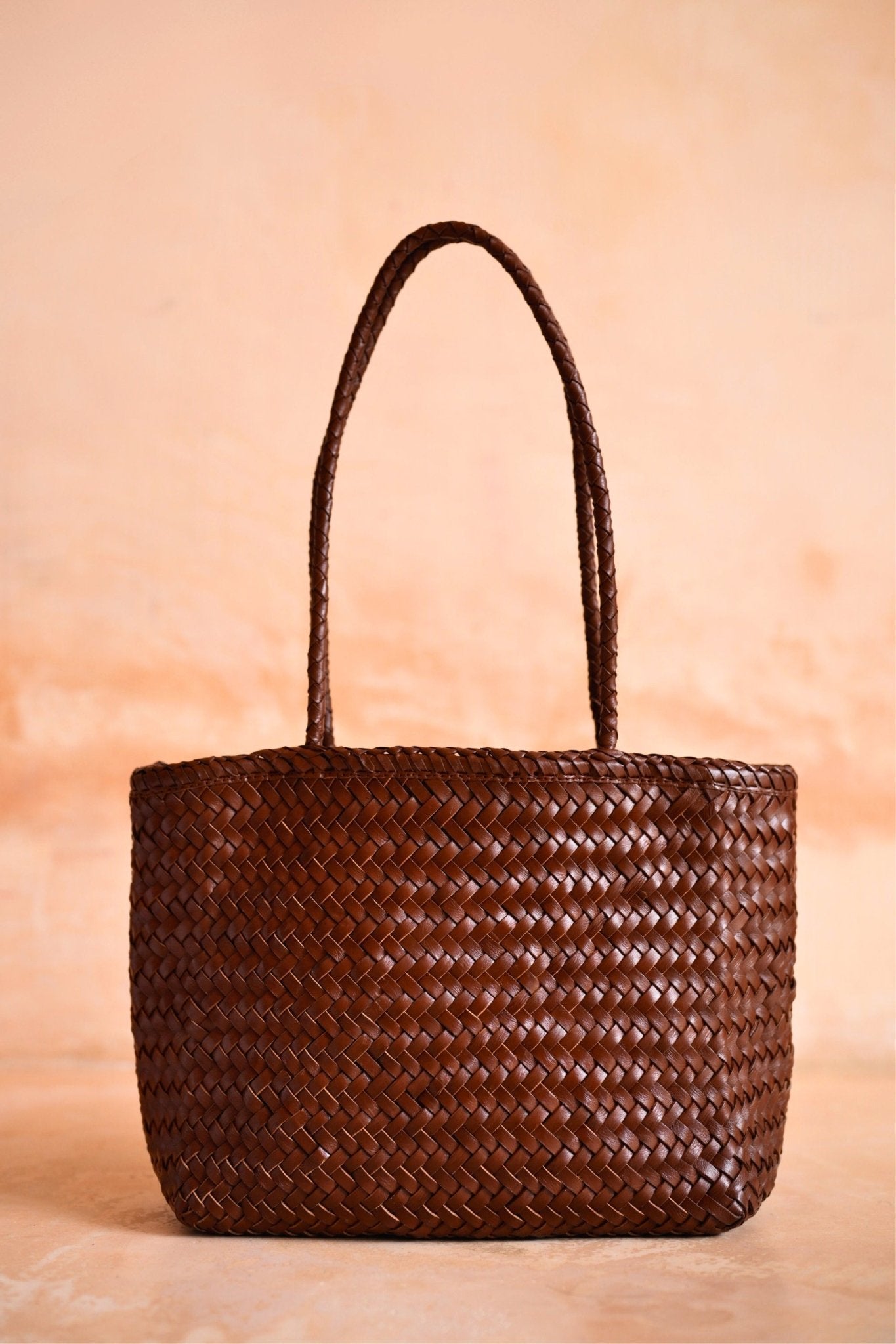 Garcia Artisan Handwoven Leather Tote in Brown - Che Cose Belle