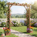 Garden Arbor with Planter Boxes 87in Tall Wooden Trellis - Che Cose Belle