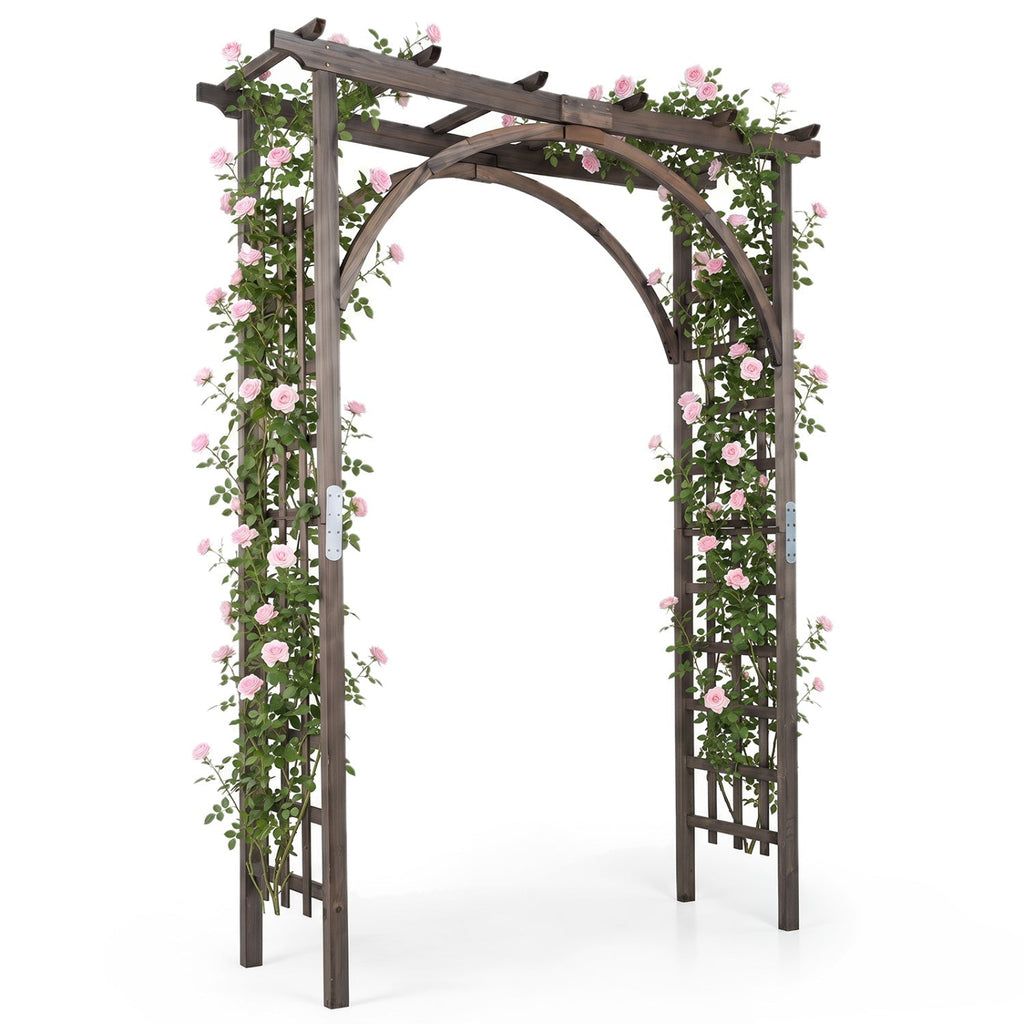 Garden Arch Trellis 85" Tall Fir Wood for Climbing Plants - Che Cose Belle