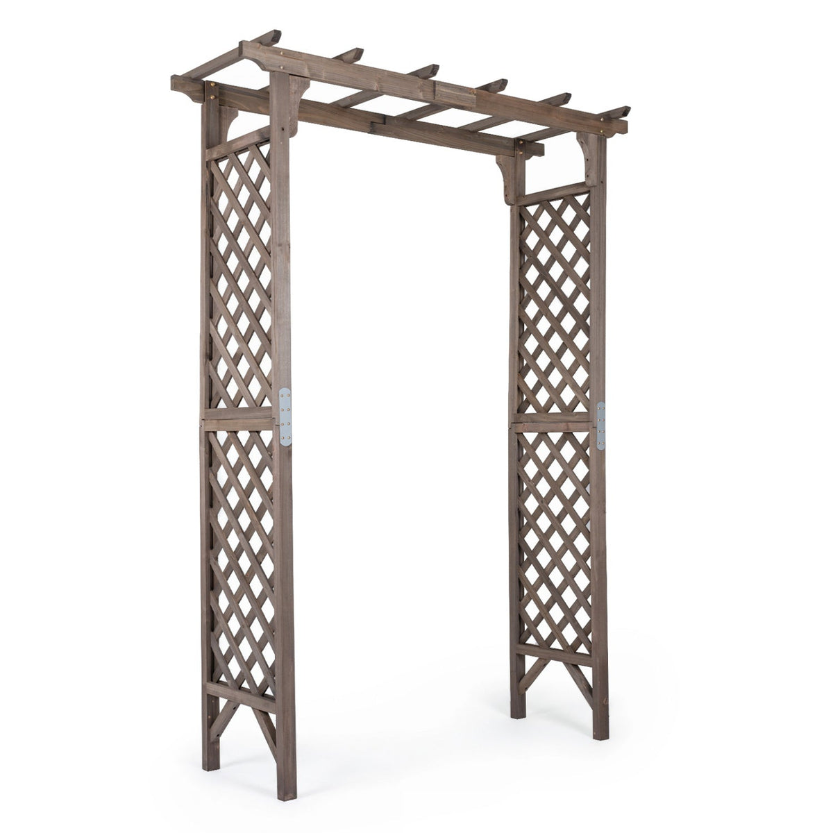 Garden Arch with Gate 85" Tall Wood for Climbing Plants - Che Cose Belle