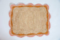 Garden Party placemats with Pink and Orange Edges, Hand Woven Rectangular Table Mat - Che Cose Belle