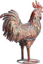Garden Rooster Statues,15.7" L x 18.8" H Outdoor Metal Chicken Figurines,Antique Copper Chicken Sculptures & Statues Ornaments,3D Large Yard Rooster Decor for Home Kitchen Patio Farm - Che Cose Belle