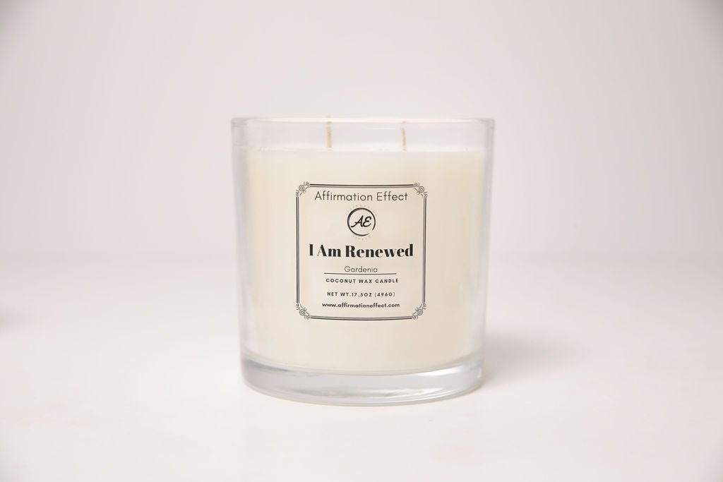 Gardenia "I Am Renewed" Affirmation Candle - 17.5 OZ - Che Cose Belle