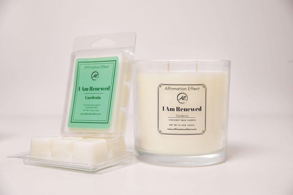 Gardenia "I Am Renewed" Affirmation Candle - 17.5 OZ - Che Cose Belle