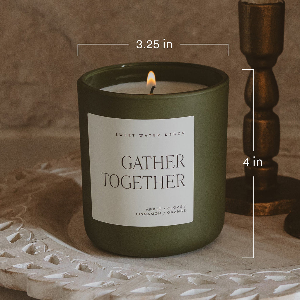 Gather Together Soy Candle - Olive Matte Jar - 15 oz - Che Cose Belle